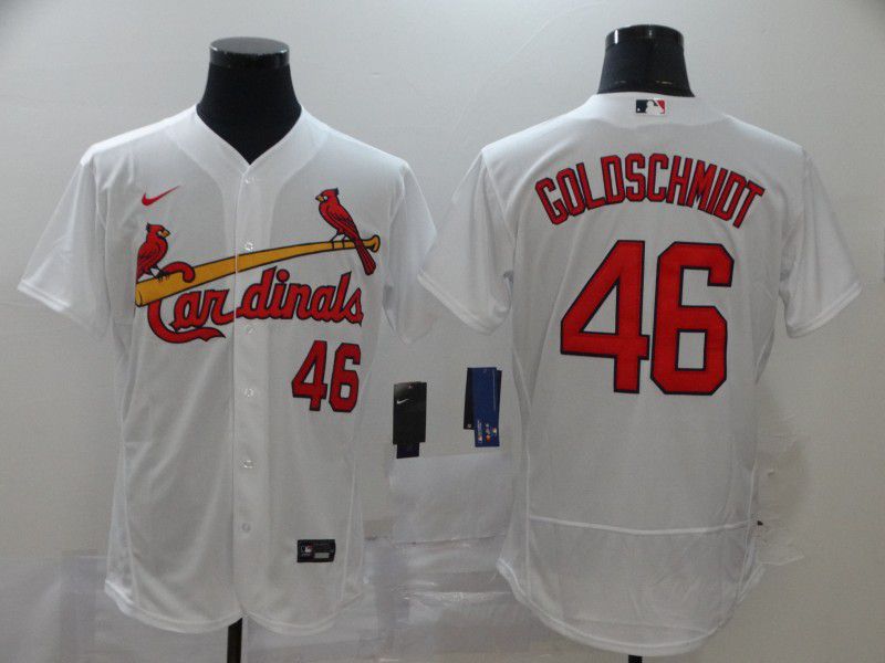 Men St.Louis Cardinals #46 Goldschmidt White Nike Elite MLB Jerseys
